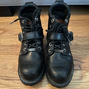 Harley-Davidson Women's Faded Glory Black Motorcycle Boots #81024 Size 7.5 Shoes